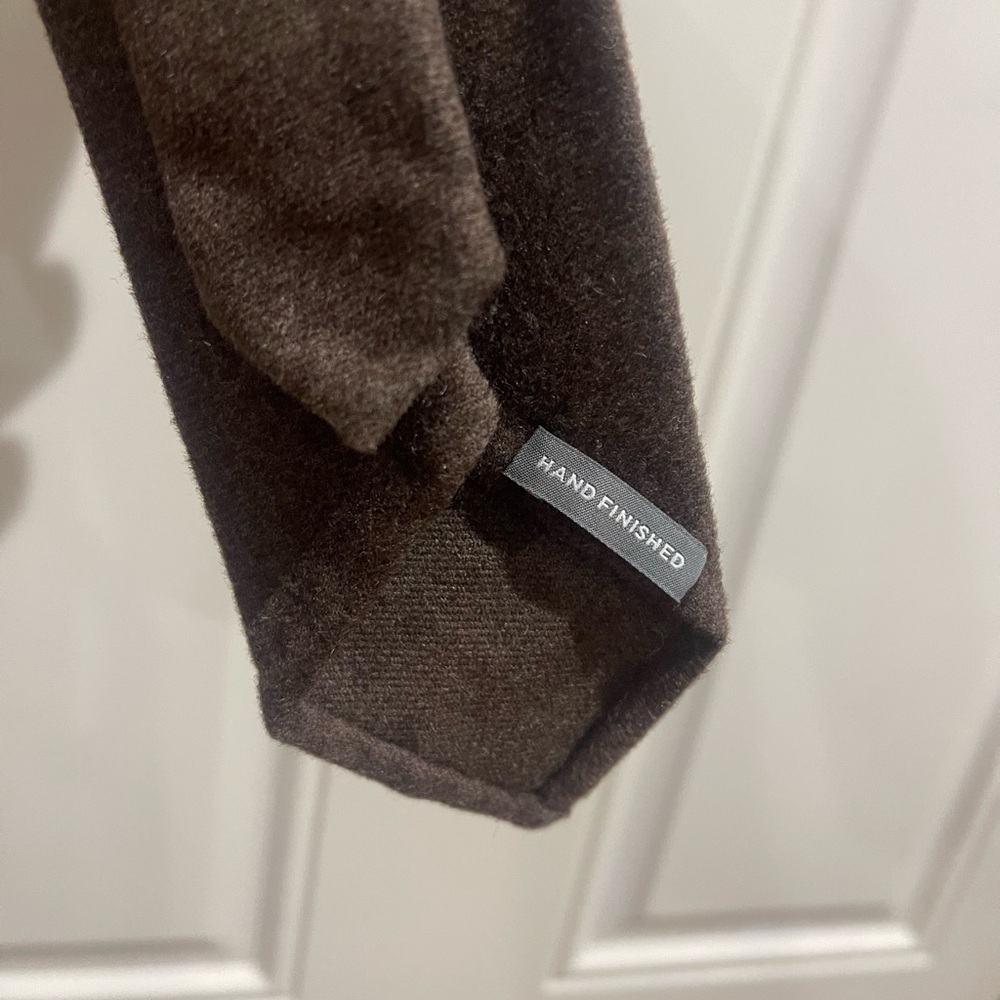 NWT Michael Kors Brown Solid Wool-Blend Necktie Sz OS - Picture 10 of 12